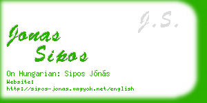 jonas sipos business card